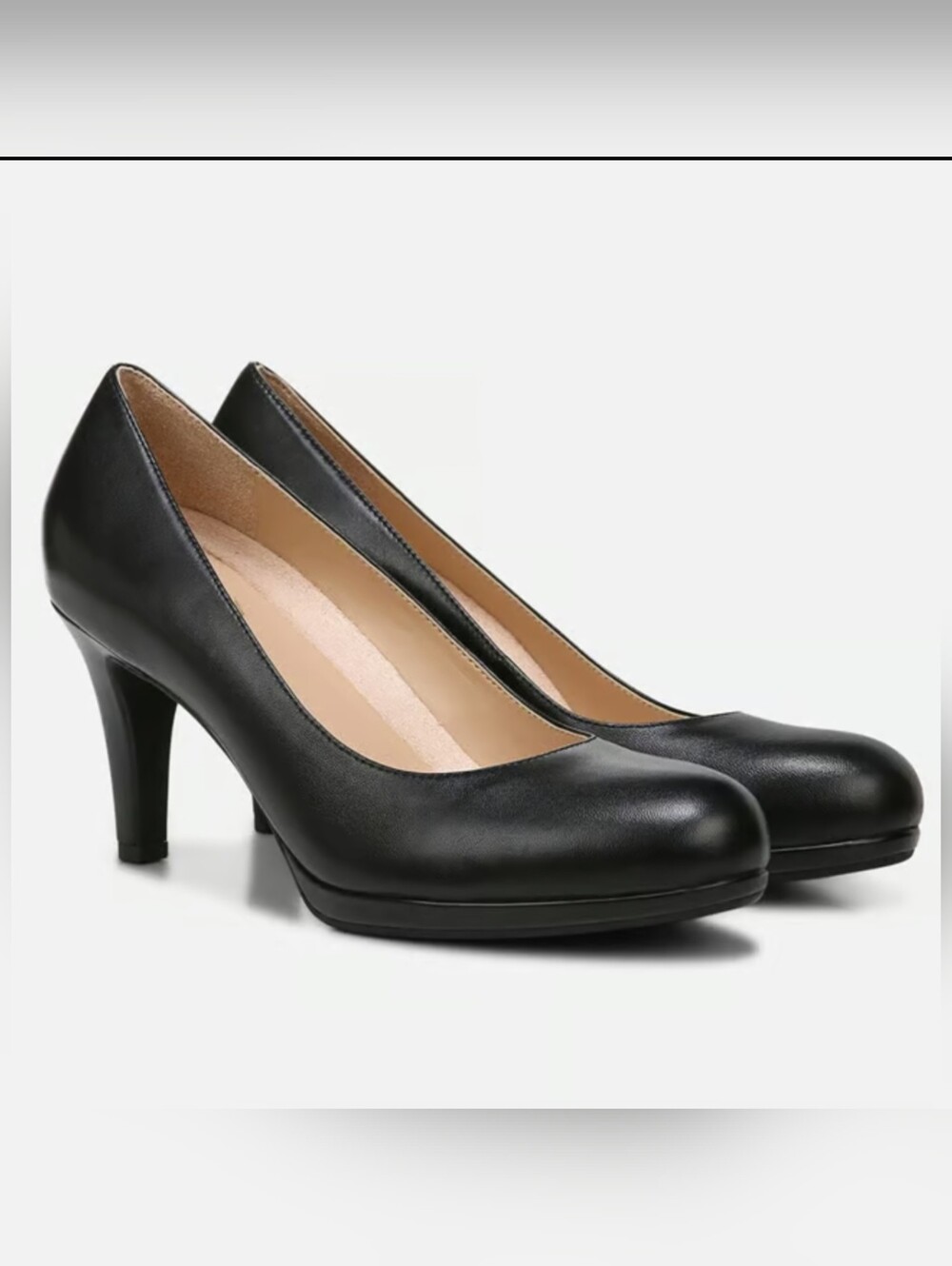 Naturalizer Michelle Black Leather Pump / Size 11 Wide